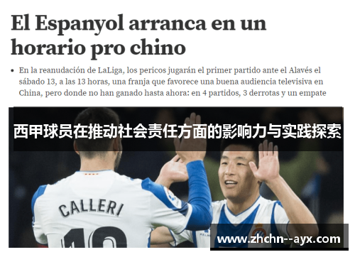 西甲球员在推动社会责任方面的影响力与实践探索